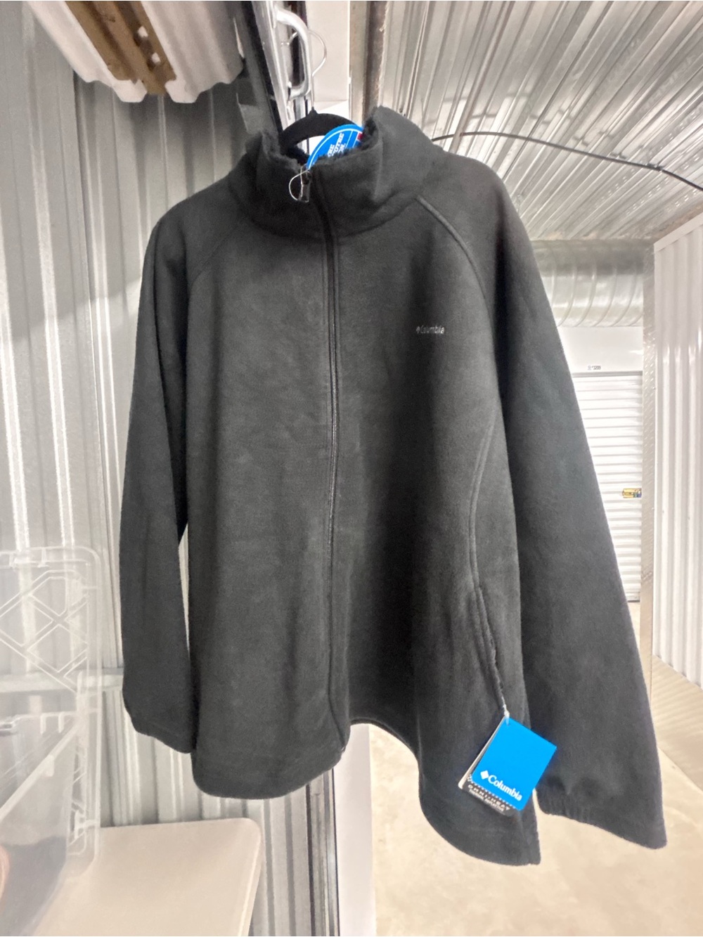 Columbia Black Full-Zip Fleece Jacket with Stand Collar